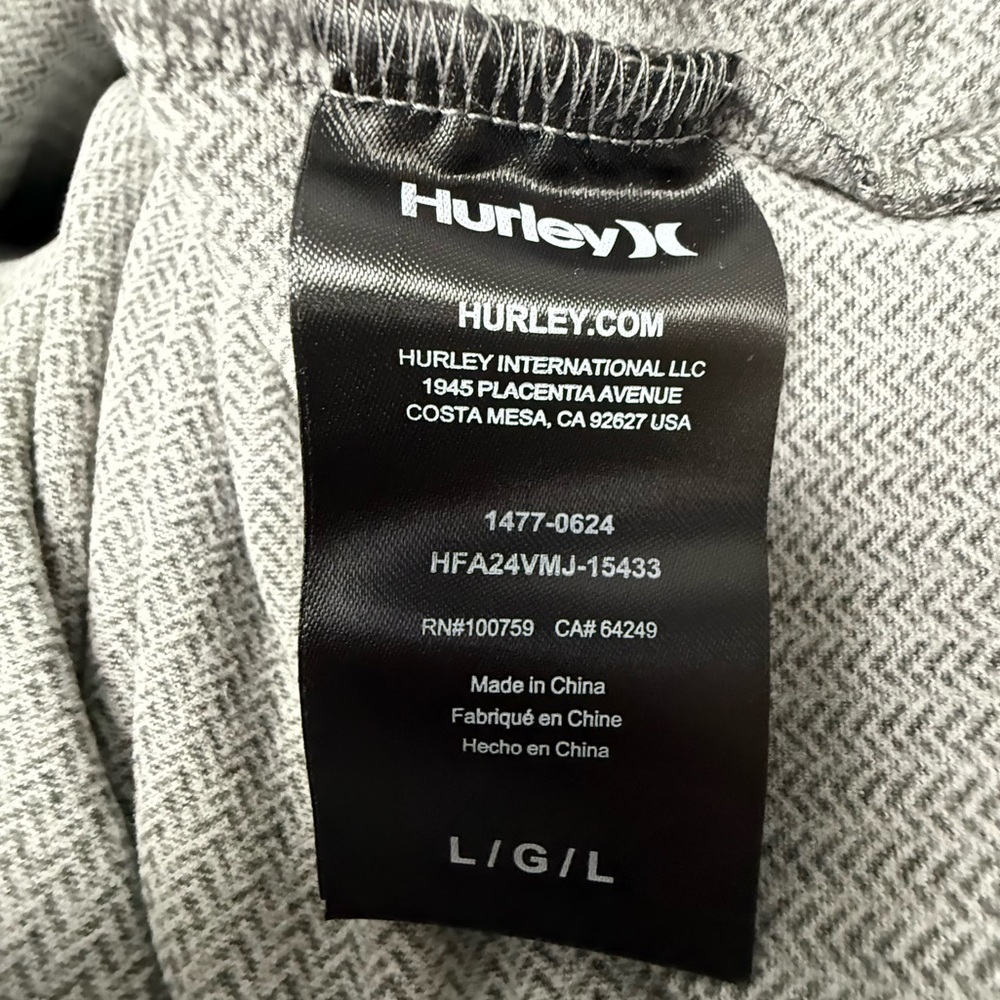 Hurley Men’s Brushed Herringbone Fleece Snap Jacket Gray Size Large NWT - Picture 10 of 12